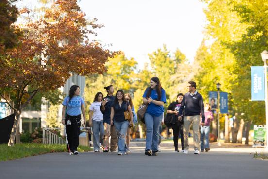 students walking on Sonoma State University campus 2025